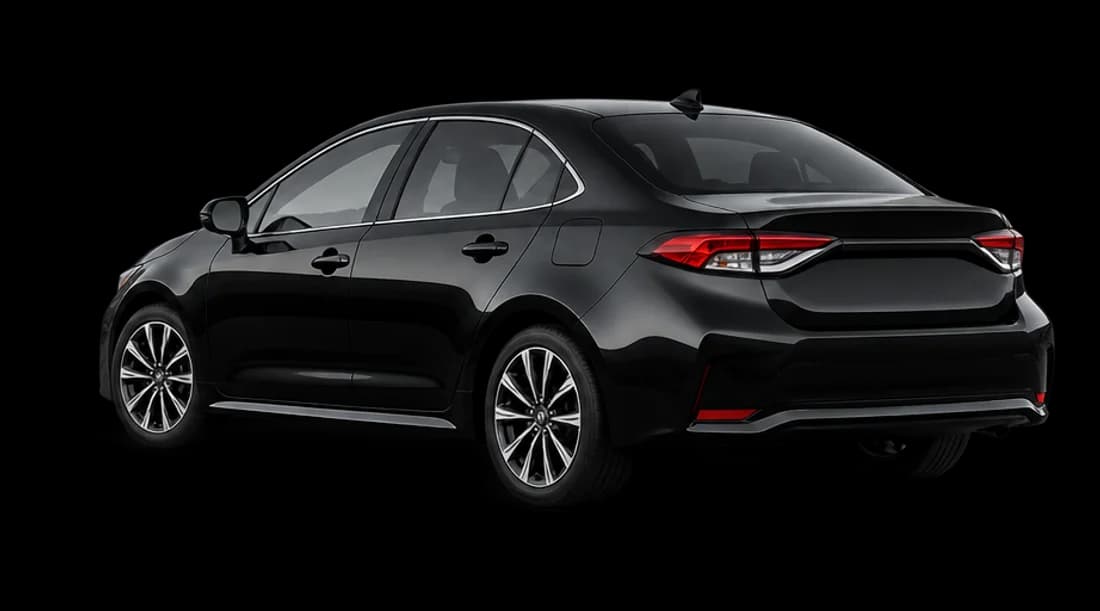Toyota Corolla oder ähnlich in der hinteren Dreiviertelansicht – illustrative Darstellung